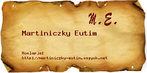 Martiniczky Eutim névjegykártya